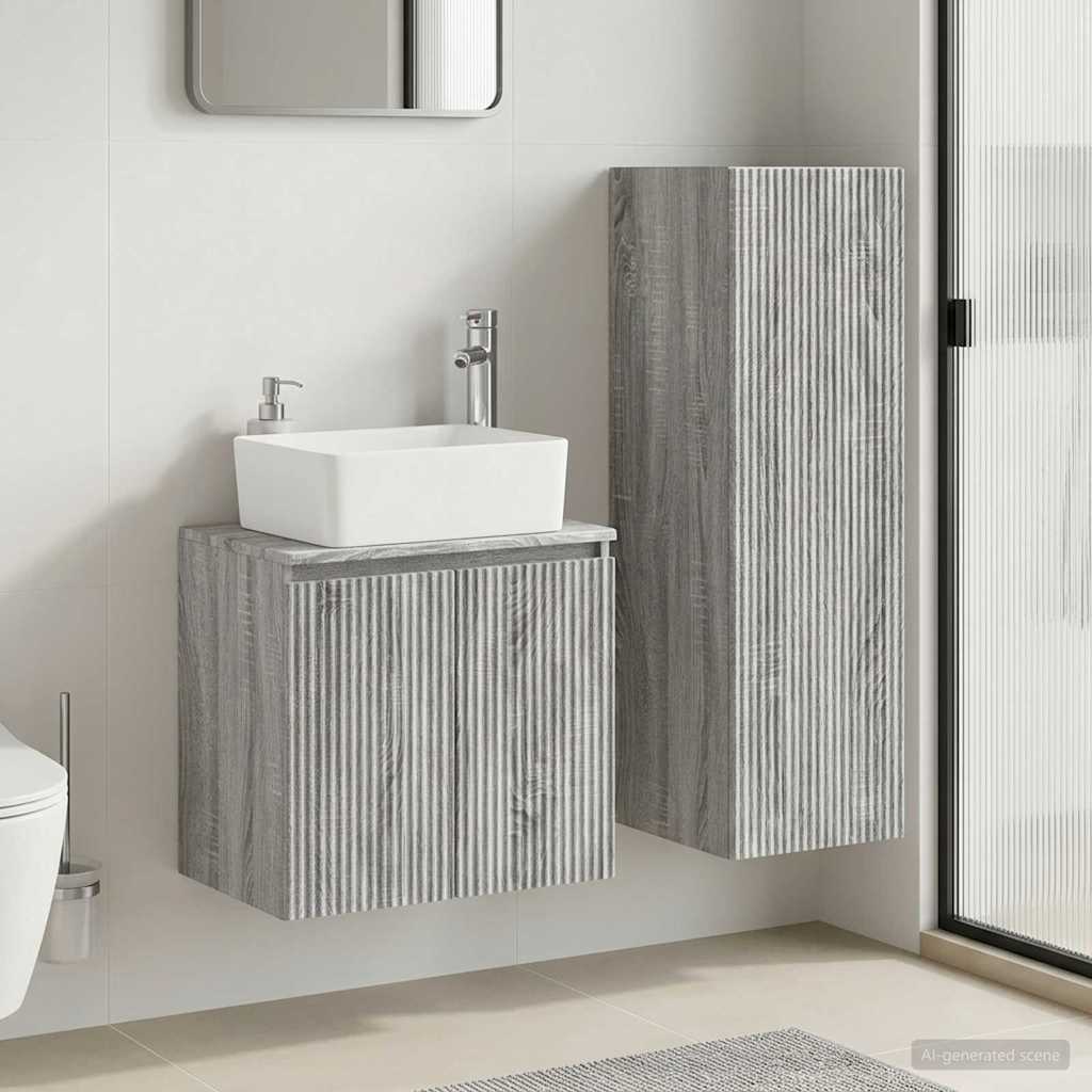 vidaXL Badkamermeubelset 2 st Wit 33 x 34,5 x 100 cm Bewerkt hout
