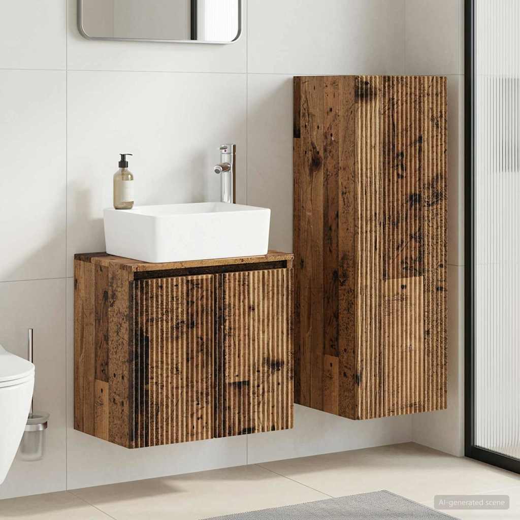 vidaXL Badkamermeubelset 2 st Wit 33 x 34,5 x 100 cm Bewerkt hout