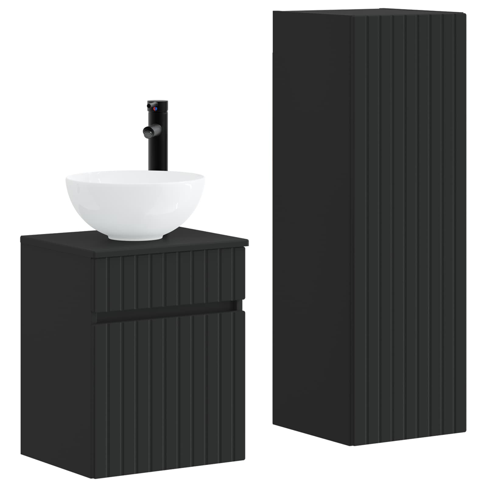 vidaXL Badkamermeubelset 2 st Wit 33 x 34,5 x 100 cm Bewerkt hout