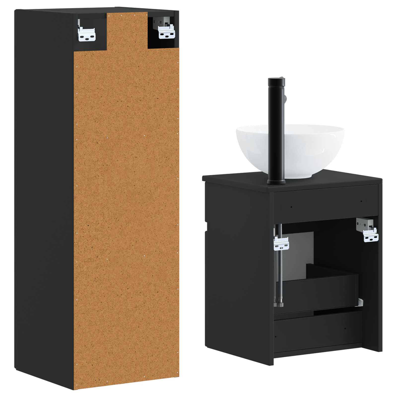 vidaXL Badkamermeubelset 2 st Wit 33 x 34,5 x 100 cm Bewerkt hout