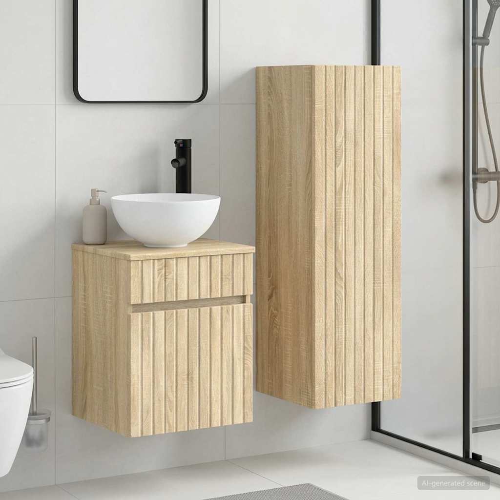 vidaXL Badkamermeubelset 2 st Wit 33 x 34,5 x 100 cm Bewerkt hout