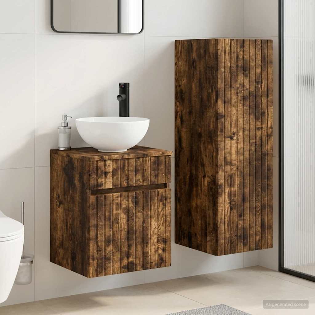 vidaXL Badkamermeubelset 2 st Wit 33 x 34,5 x 100 cm Bewerkt hout