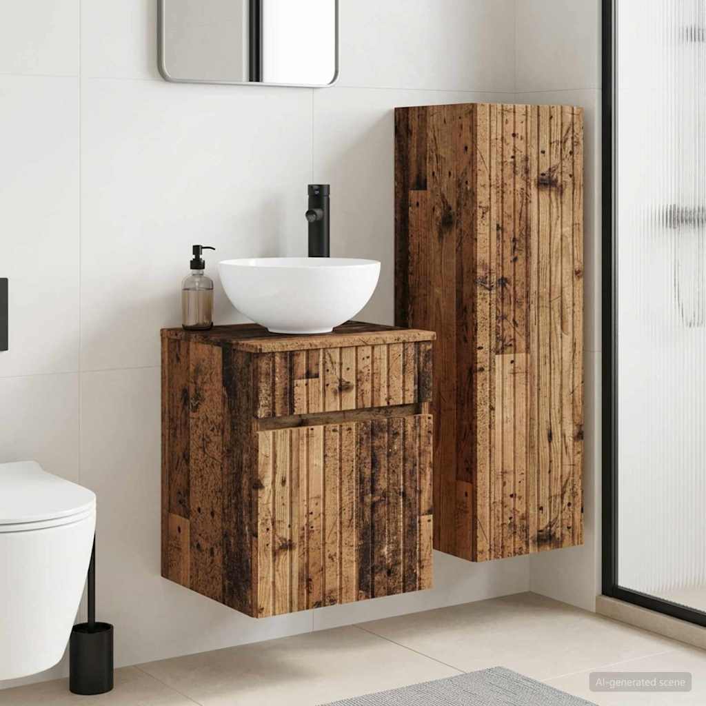 vidaXL Badkamermeubelset 2 st Wit 33 x 34,5 x 100 cm Bewerkt hout