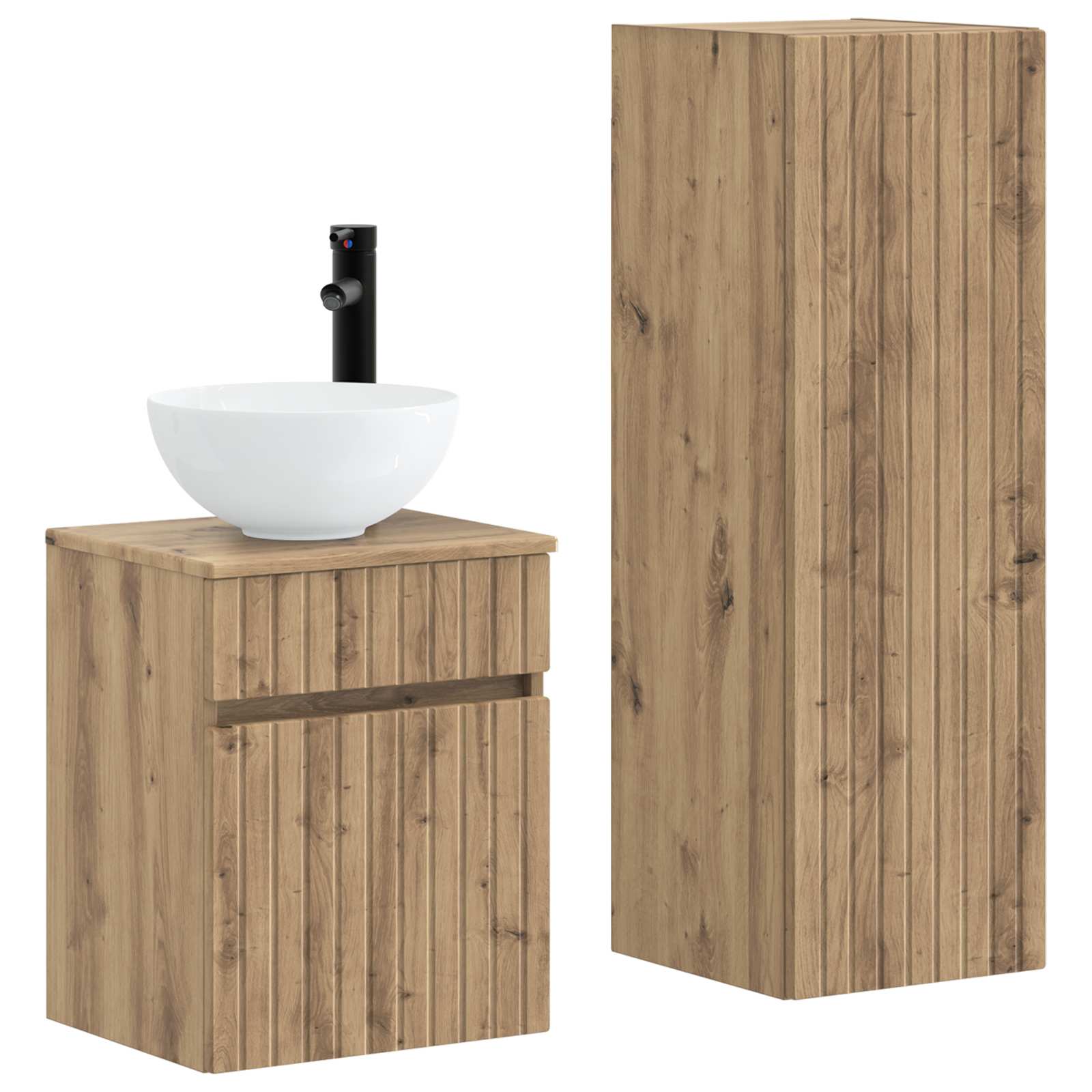 vidaXL Badkamermeubelset 2 st Wit 33 x 34,5 x 100 cm Bewerkt hout