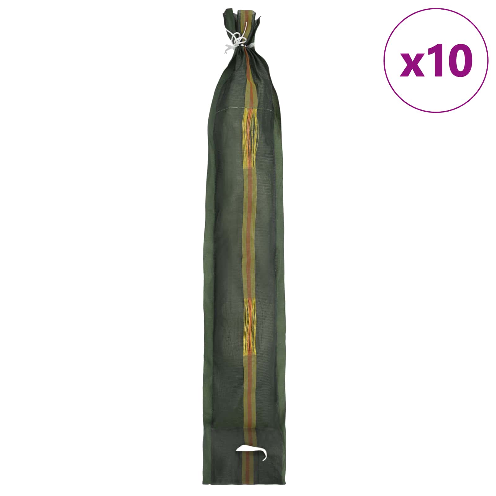 vidaXL Zandzakken 10 pcs Donkergroen 120 x 27 cm HDPE