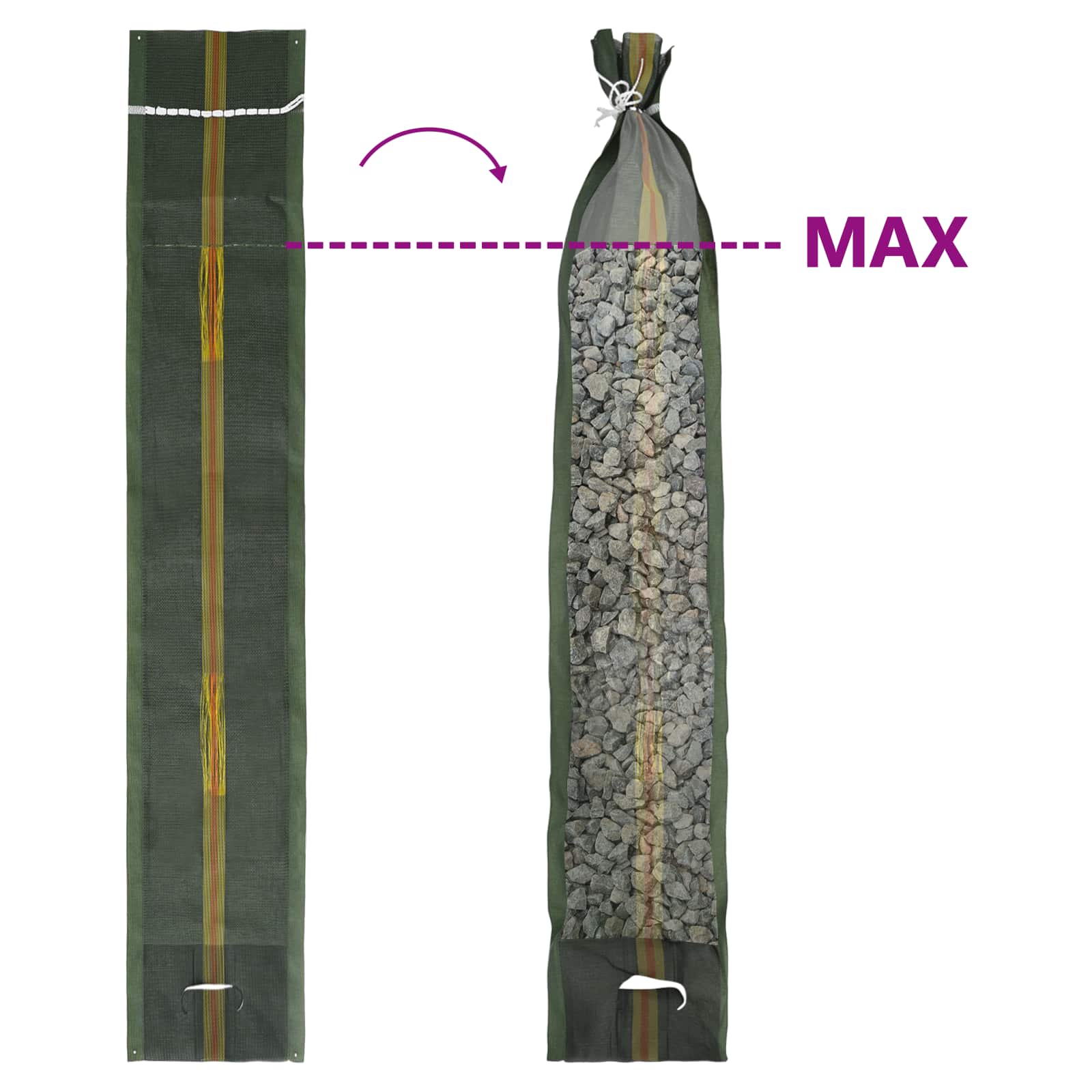 vidaXL Zandzakken 10 pcs Donkergroen 120 x 27 cm HDPE