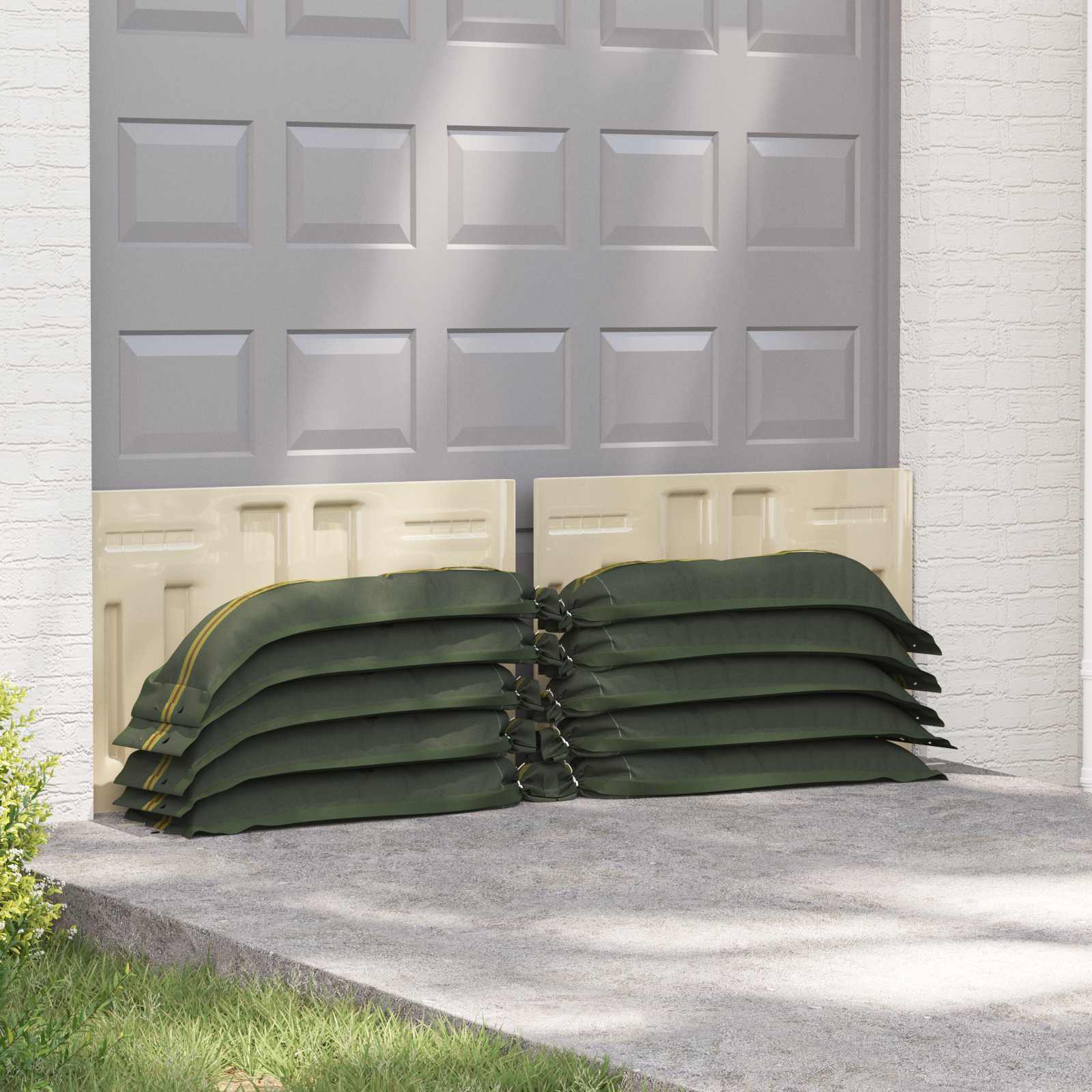 vidaXL Zandzakken 10 pcs Donkergroen 120 x 27 cm HDPE