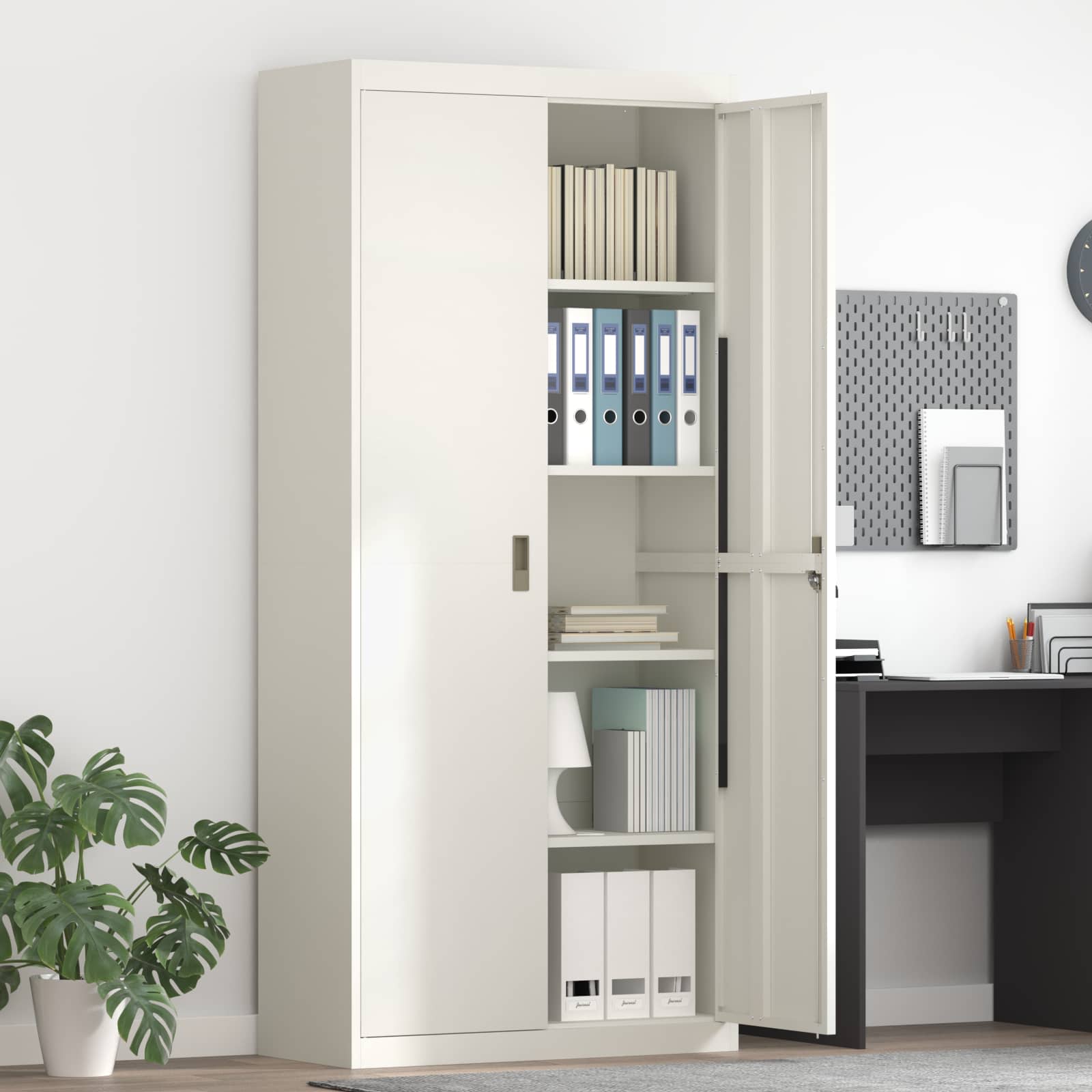 vidaXL Opbergkast 2 pcs Zwart 90 x 40 x 140 cm Koudgewalst Staal