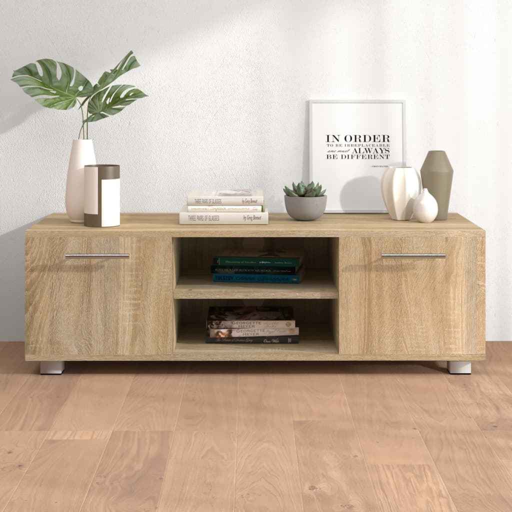 vidaXL Tv-meubel 140x40x35 cm bewerkt hout hoogglans wit