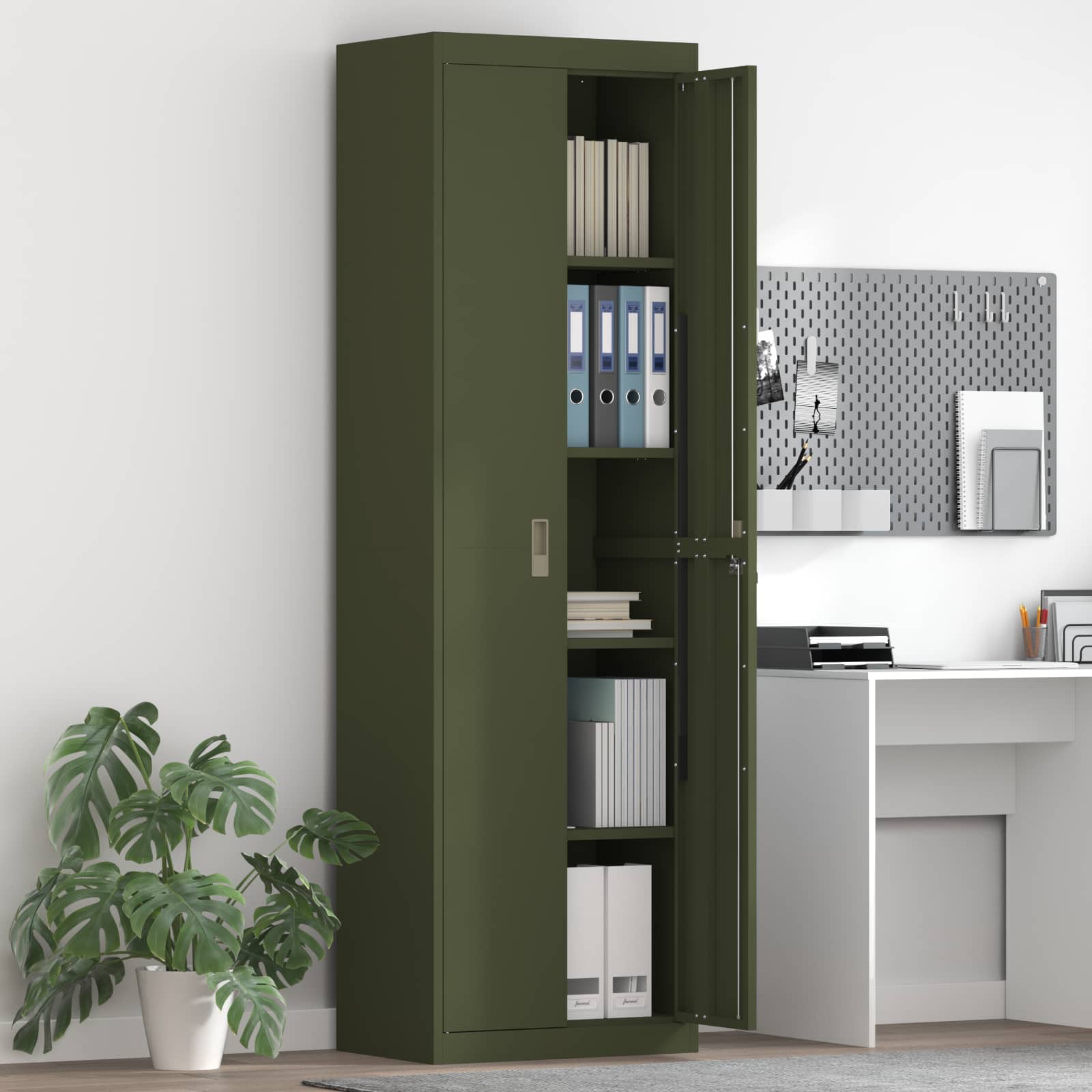 vidaXL Opbergkast 2 pcs Zwart 90 x 40 x 140 cm Koudgewalst Staal