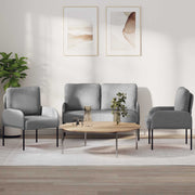 vidaXL Sofa-Sets 3 pcs Lichtgrijs 115 x 56 x 80 cm Multiplex