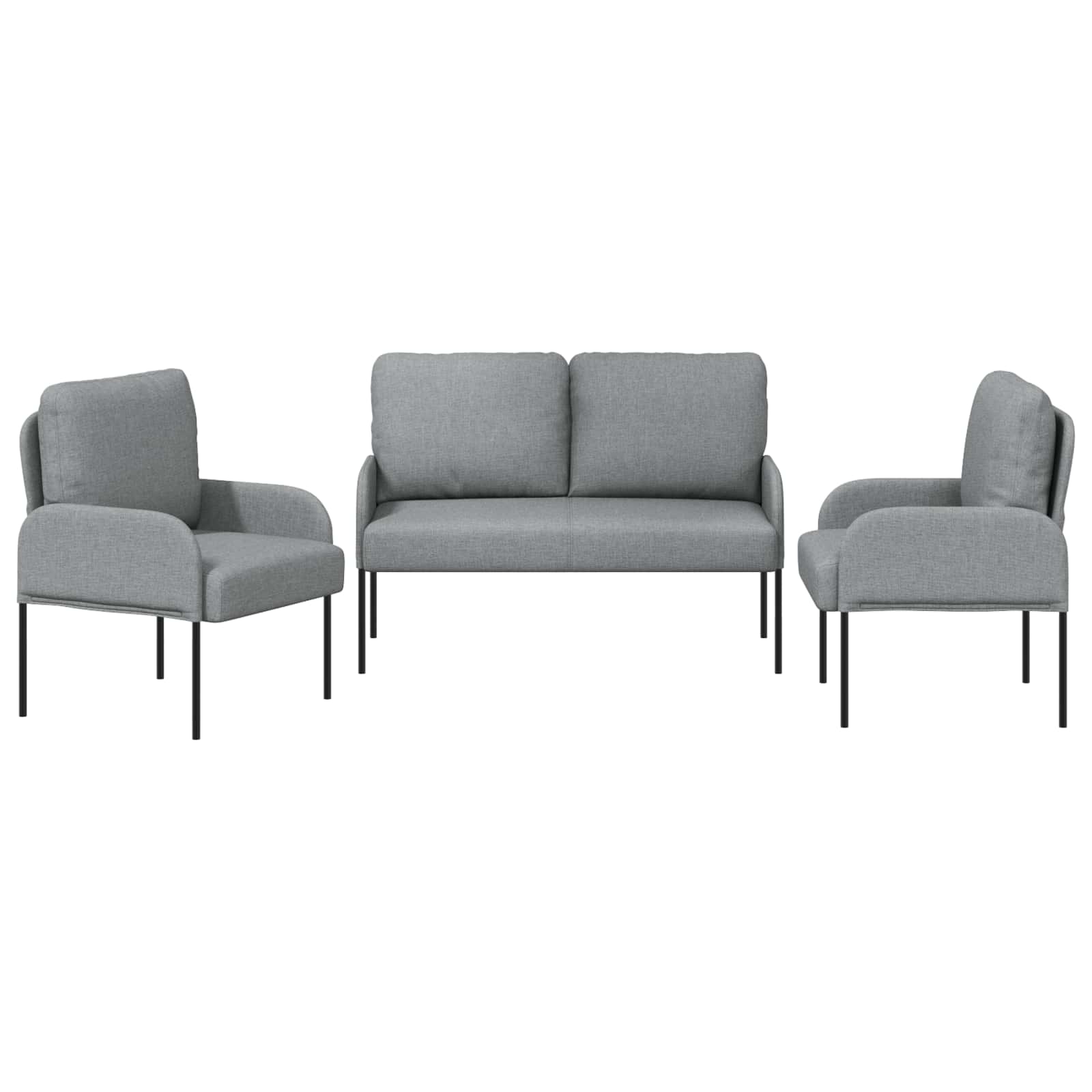 vidaXL Sofa-Sets 3 pcs Lichtgrijs 115 x 56 x 80 cm Multiplex