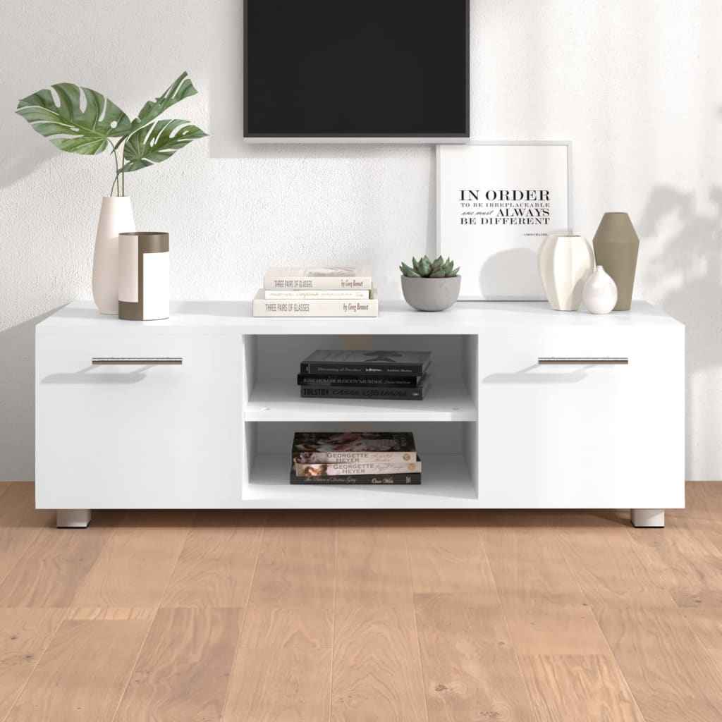 vidaXL Tv-meubel 140x40x35 cm bewerkt hout hoogglans wit