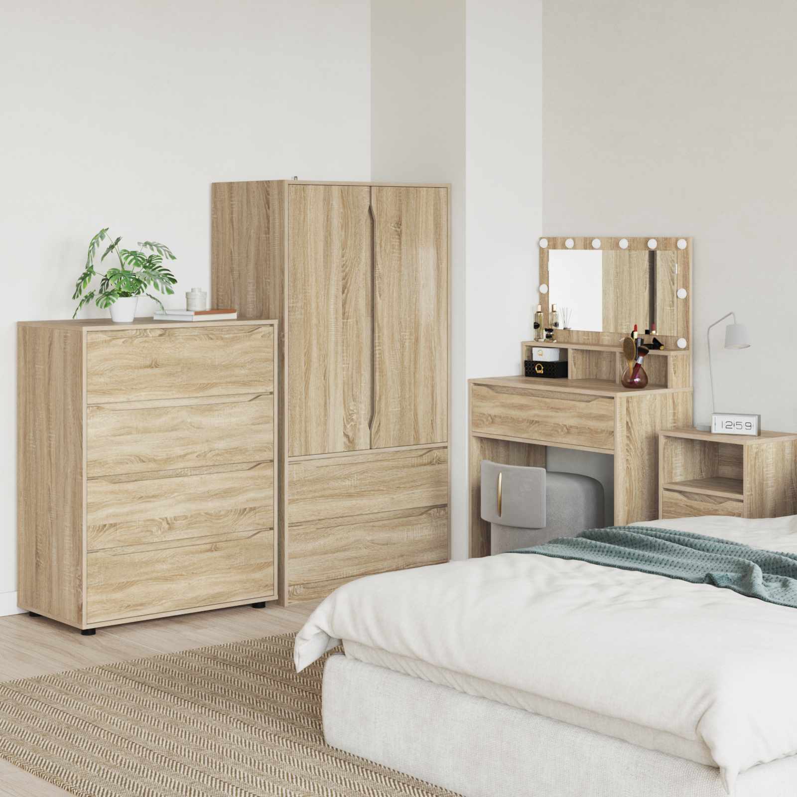 vidaXL Opslagkasten 2 pcs Wit 80 x 48 x 105 cm Bewerkt hout