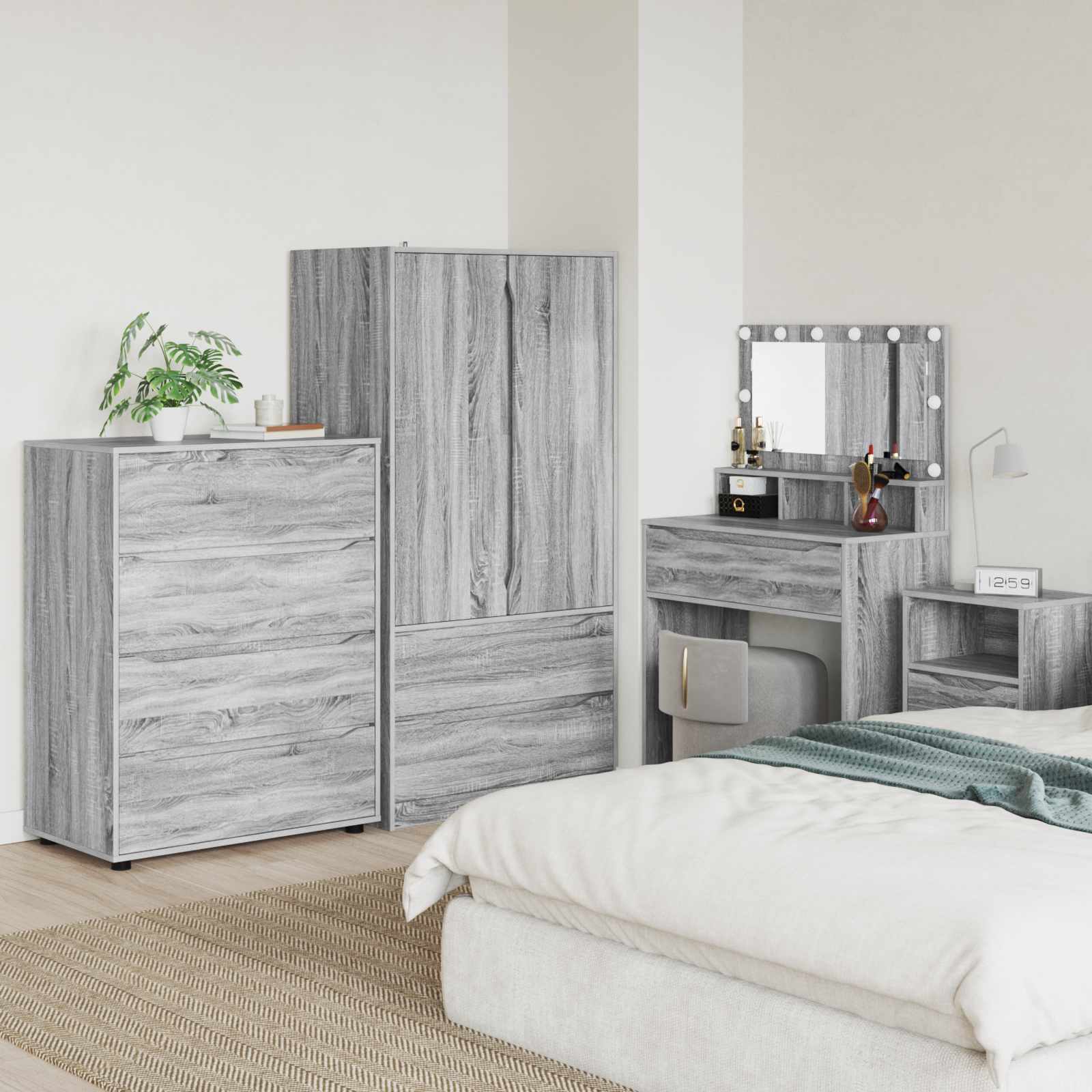 vidaXL Opslagkasten 2 pcs Wit 80 x 48 x 105 cm Bewerkt hout