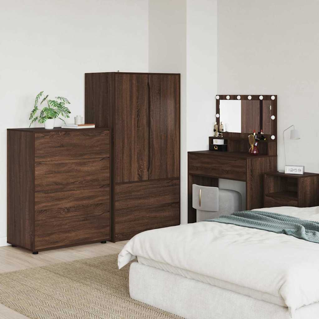 vidaXL Opslagkasten 2 pcs Wit 80 x 48 x 105 cm Bewerkt hout