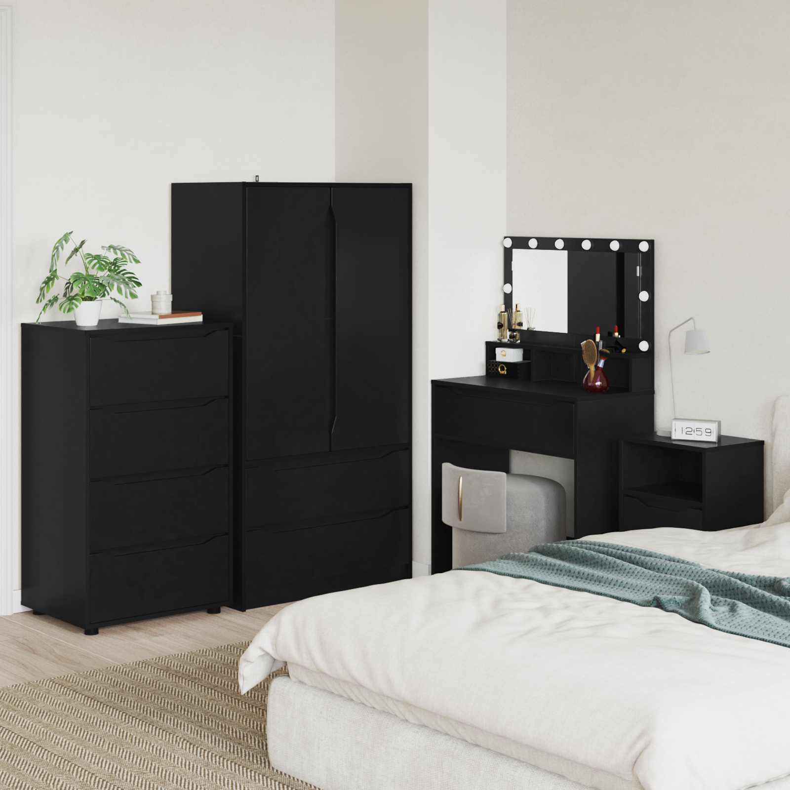 vidaXL Opslagkasten 2 pcs Wit 80 x 48 x 105 cm Bewerkt hout