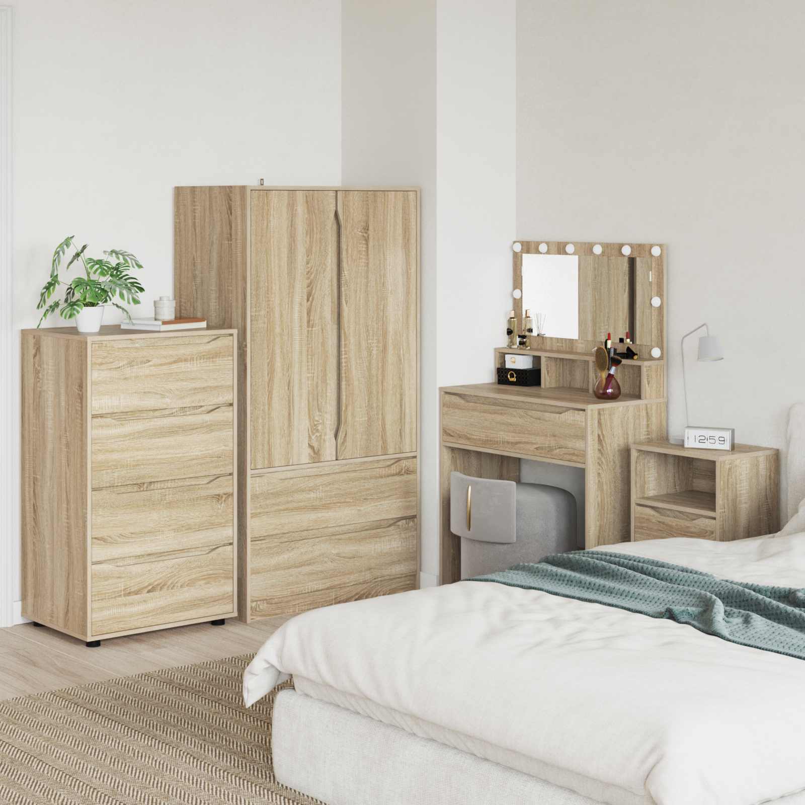 vidaXL Opslagkasten 2 pcs Wit 80 x 48 x 105 cm Bewerkt hout