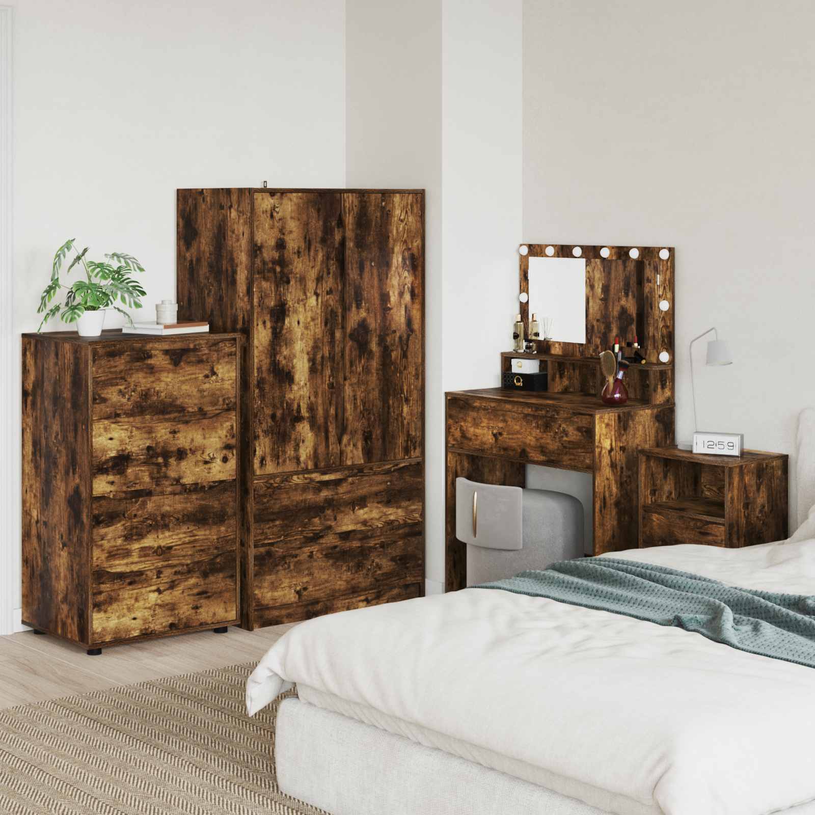 vidaXL Opslagkasten 2 pcs Wit 80 x 48 x 105 cm Bewerkt hout