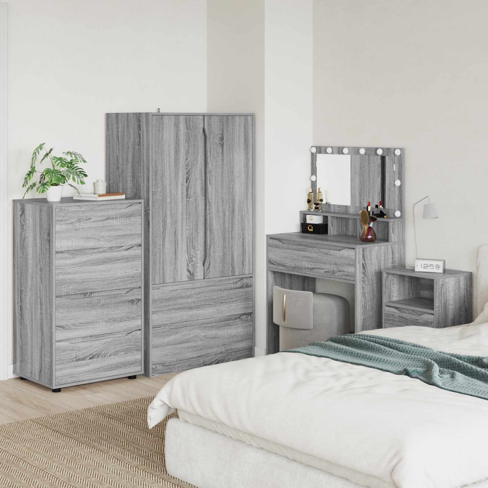 vidaXL Opslagkasten 2 pcs Wit 80 x 48 x 105 cm Bewerkt hout