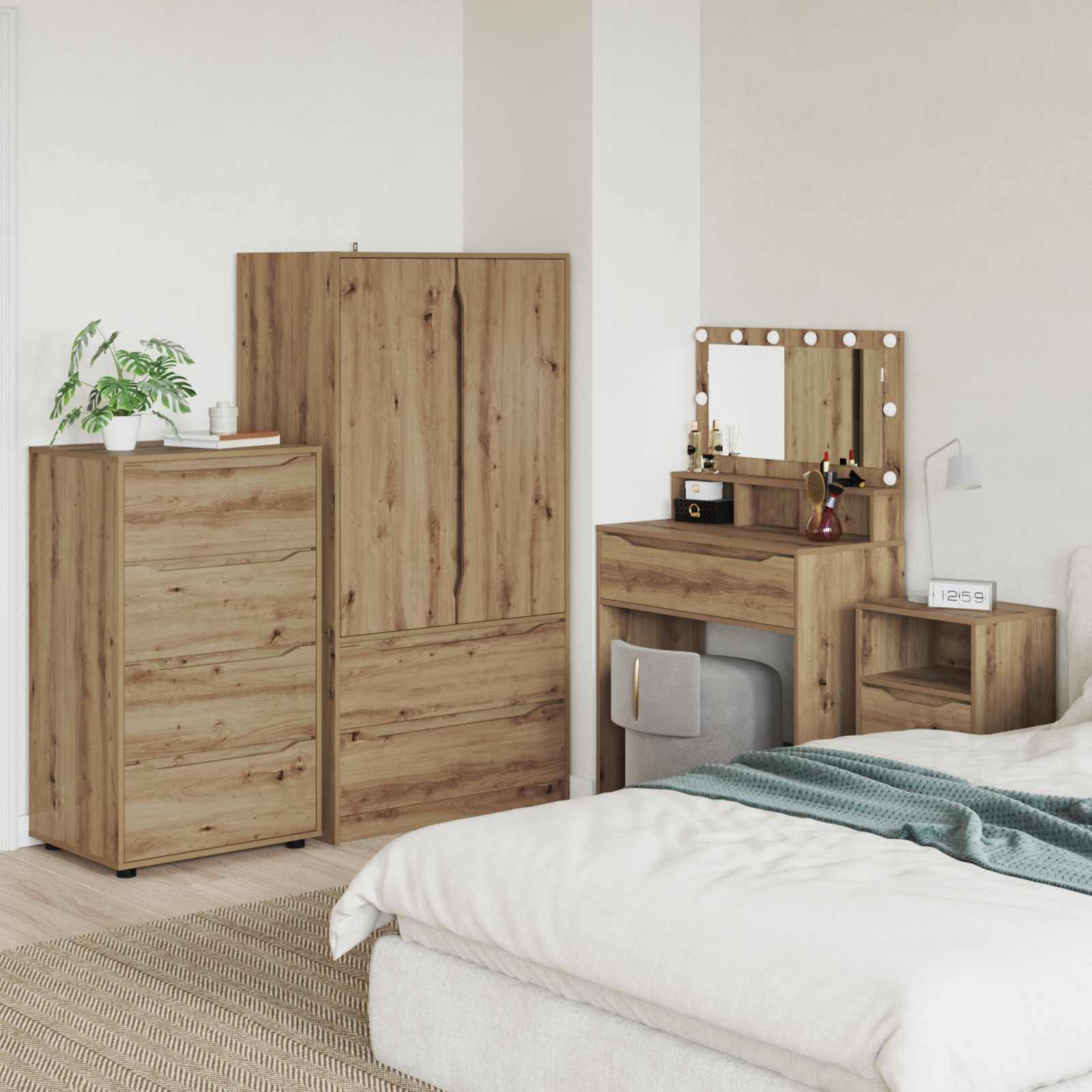 vidaXL Opslagkasten 2 pcs Wit 80 x 48 x 105 cm Bewerkt hout