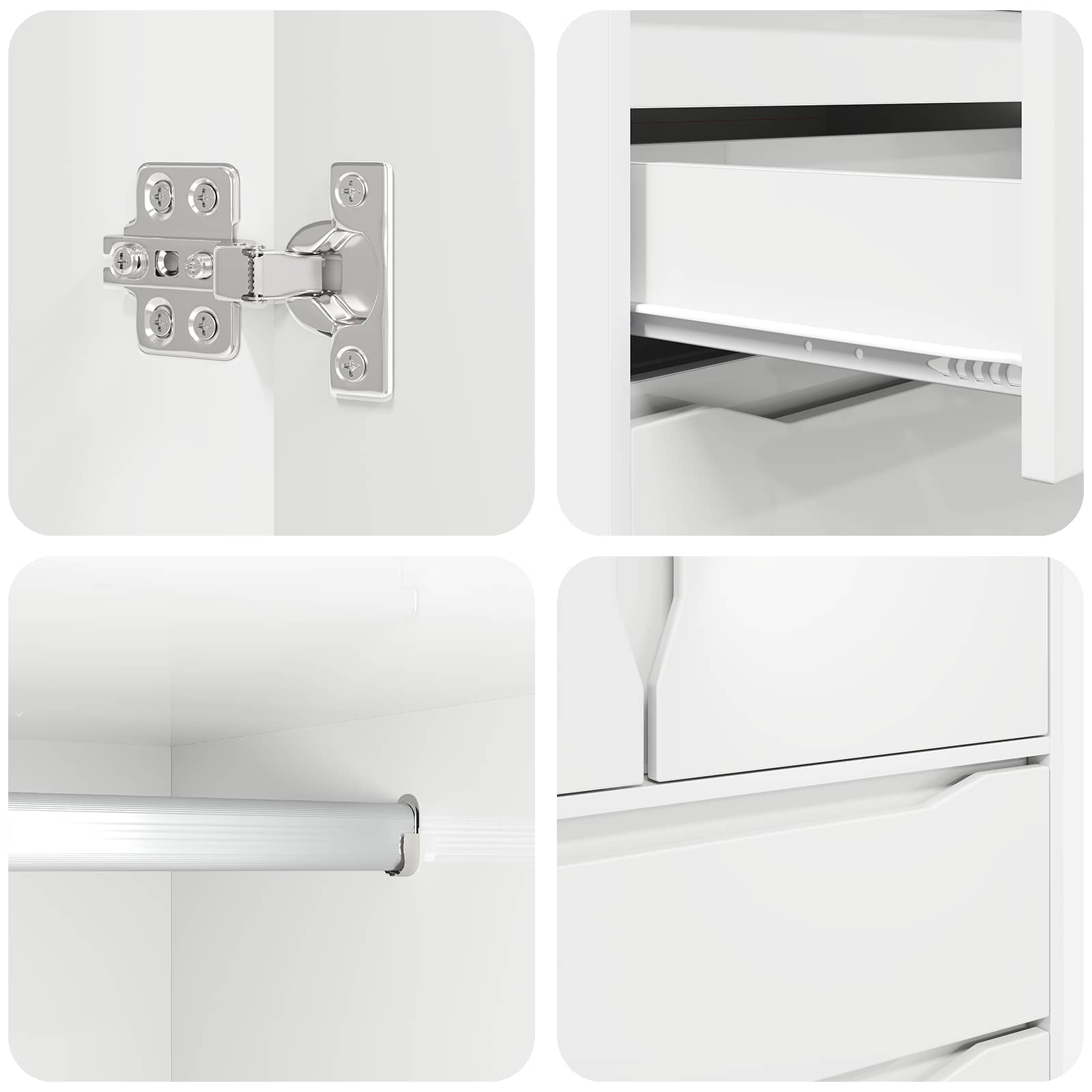 vidaXL Badkamer Kast met lade Wit 79,5 x 49 x 156 cm Bewerkt hout