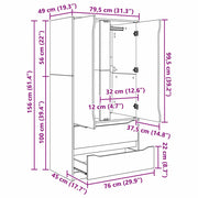 vidaXL Badkamer Kast met lade Wit 79,5 x 49 x 156 cm Bewerkt hout