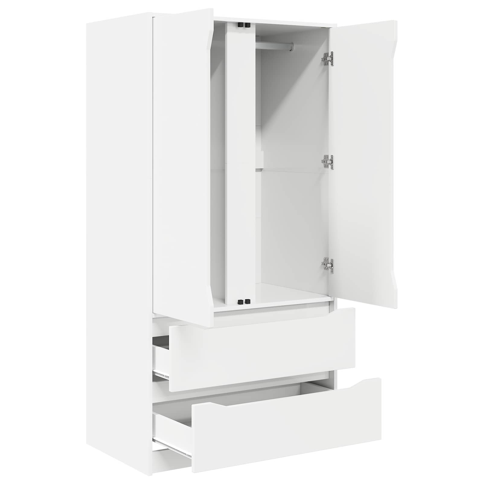 vidaXL Badkamer Kast met lade Wit 79,5 x 49 x 156 cm Bewerkt hout