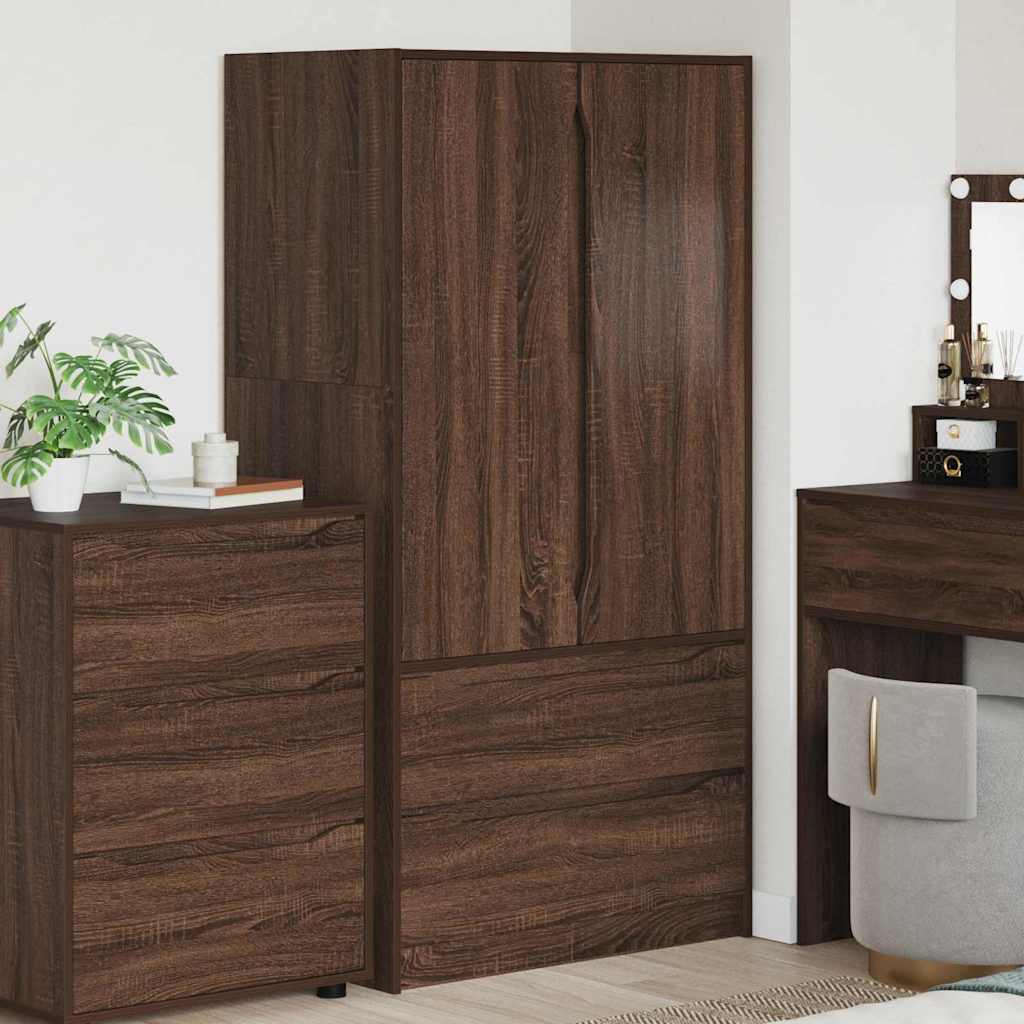 vidaXL Badkamer Kast met lade Wit 79,5 x 49 x 156 cm Bewerkt hout