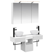 vidaXL Badkamerkastenset 4 pcs Wit 100 x 14,5 x 70 cm Bewerkt hout