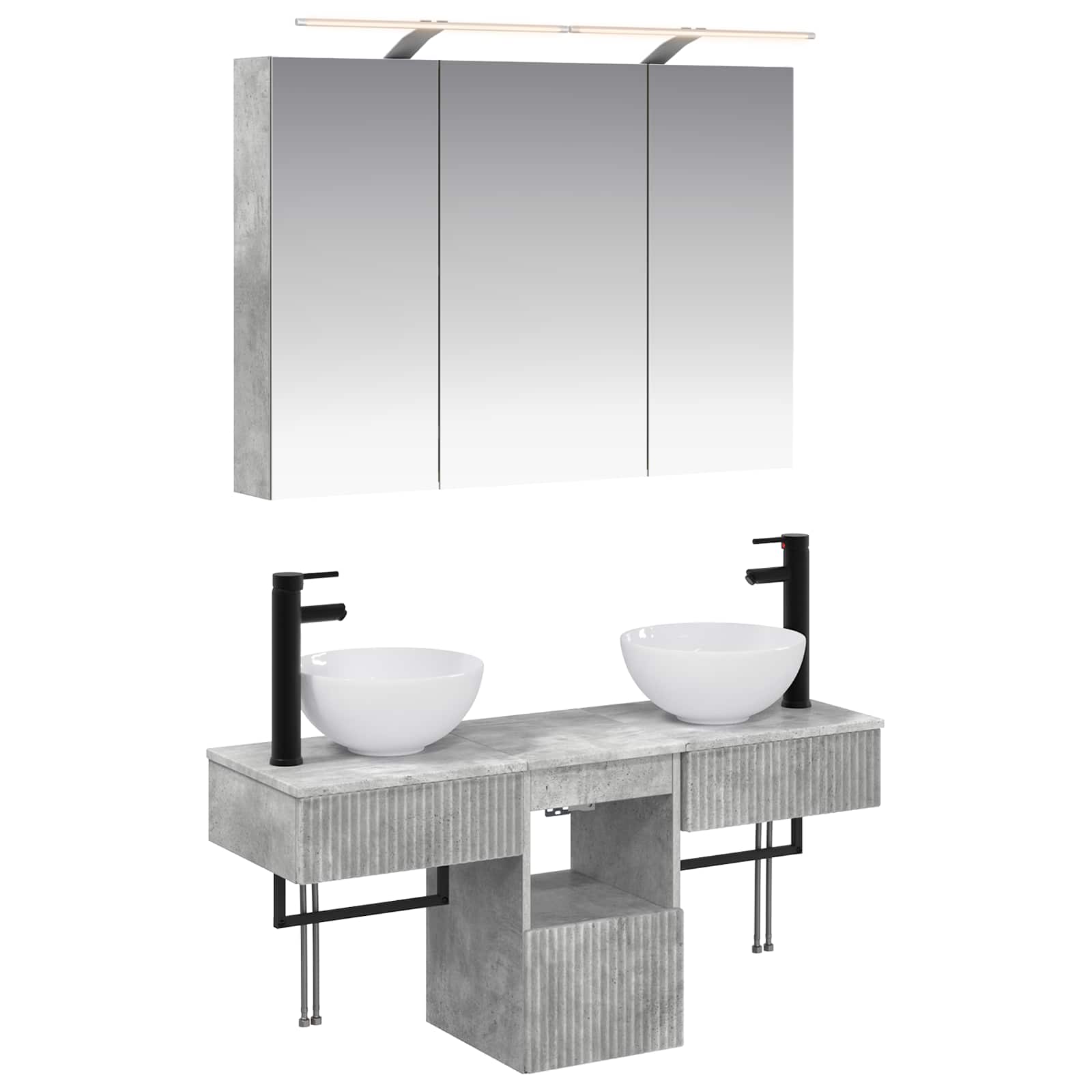 vidaXL Badkamerkastenset 4 pcs Wit 100 x 14,5 x 70 cm Bewerkt hout