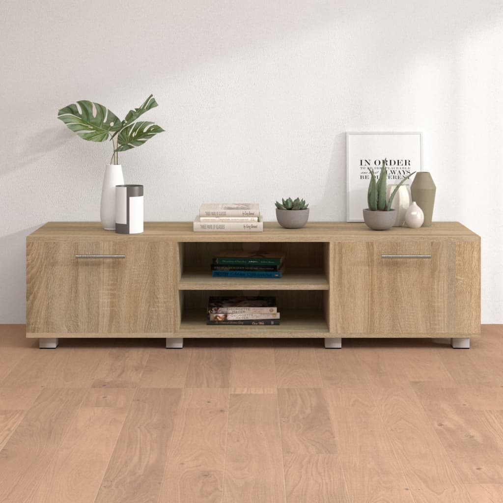vidaXL Tv-meubel 140x40x35 cm bewerkt hout hoogglans wit