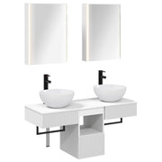 vidaXL Badkamerkastenset 5 pcs Wit 43 x 11,5 x 60,5 cm Bewerkt hout