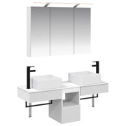 vidaXL Badkamerkastenset 4 pcs Wit 100 x 14,5 x 70 cm Bewerkt hout