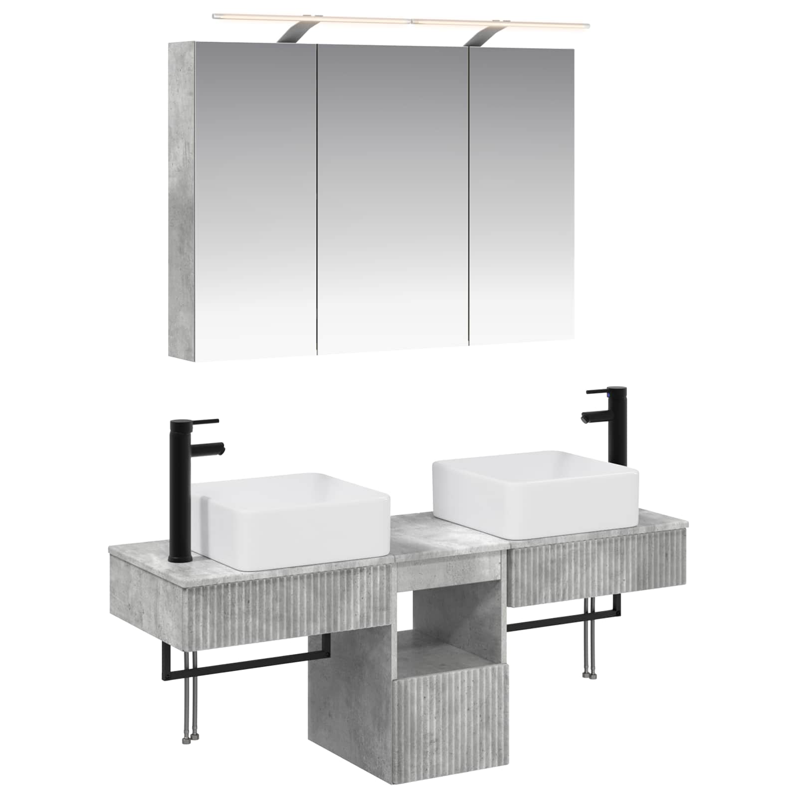 vidaXL Badkamerkastenset 4 pcs Wit 100 x 14,5 x 70 cm Bewerkt hout