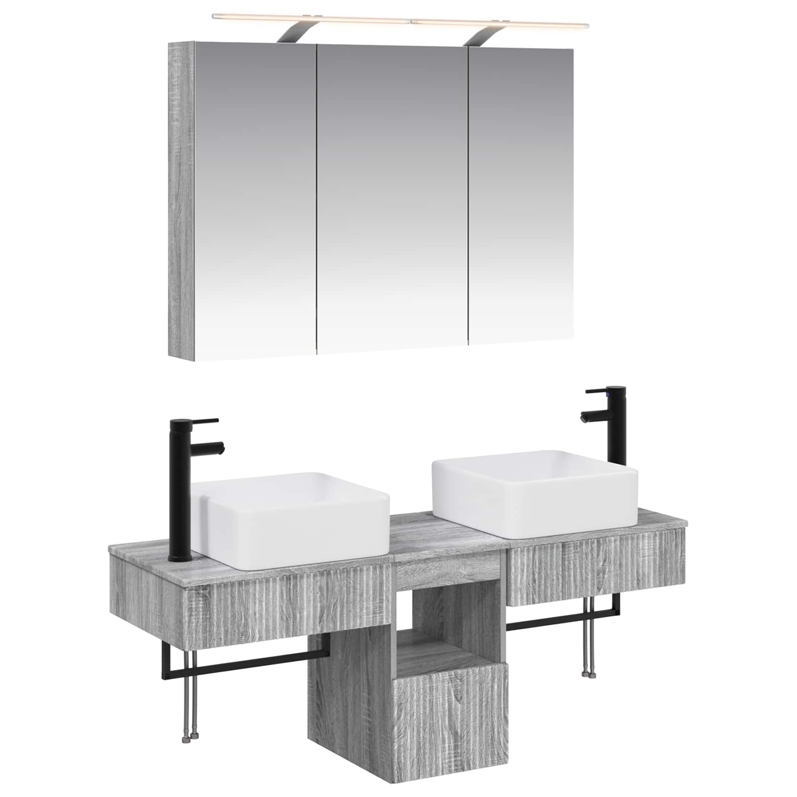 vidaXL Badkamerkastenset 4 pcs Wit 100 x 14,5 x 70 cm Bewerkt hout