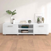 vidaXL Tv-meubel 140x40x35 cm bewerkt hout hoogglans wit