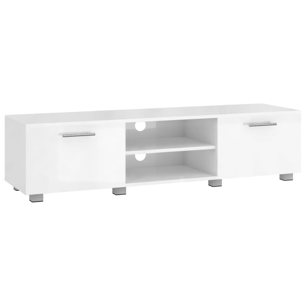 vidaXL Tv-meubel 140x40x35 cm bewerkt hout hoogglans wit