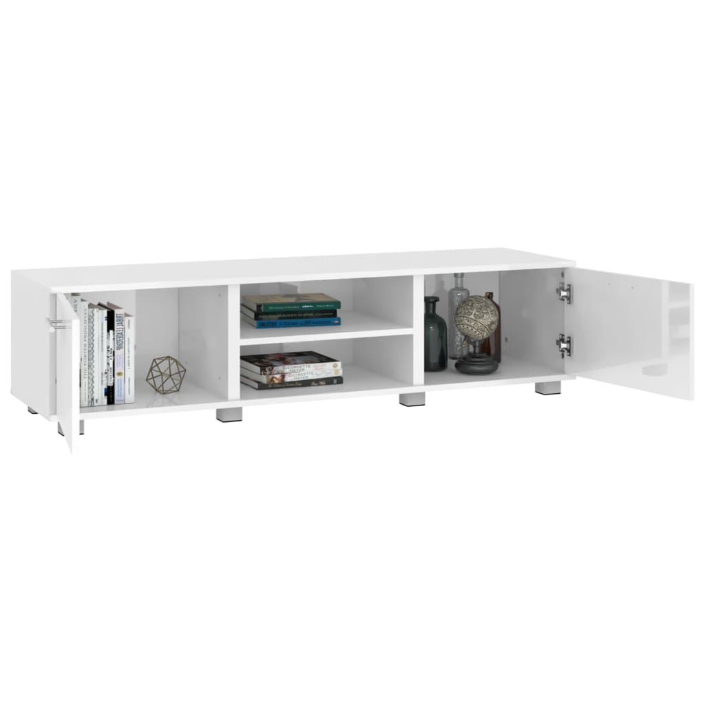 vidaXL Tv-meubel 140x40x35 cm bewerkt hout hoogglans wit
