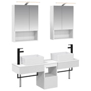 vidaXL Badkamerkastenset 5 pcs Wit 50 x 14,5 x 70 cm Bewerkt hout
