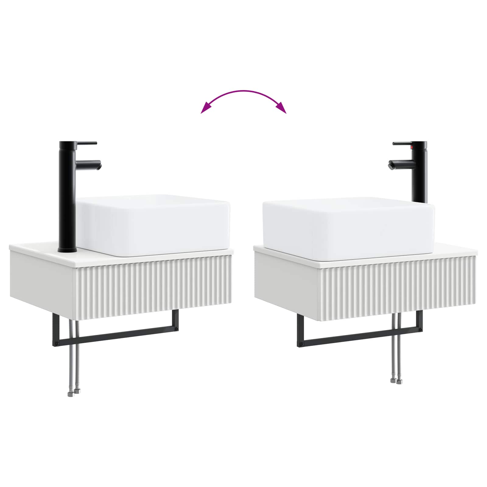 vidaXL Badkamerkastenset 5 pcs Wit 53 x 15,5 x 70 cm Bewerkt hout
