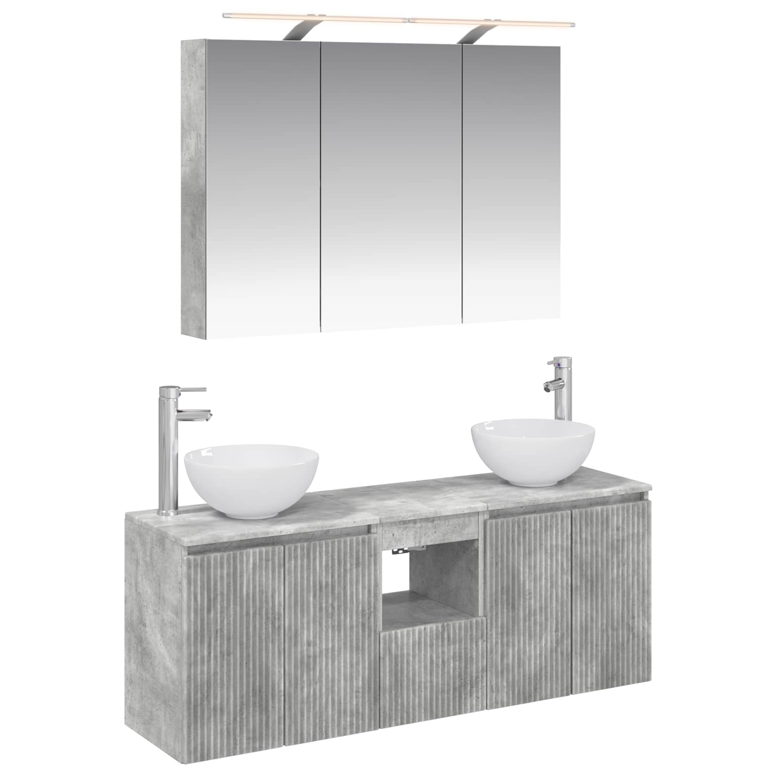 vidaXL Badkamerkastenset 4 pcs Wit 100 x 14,5 x 70 cm Bewerkt hout