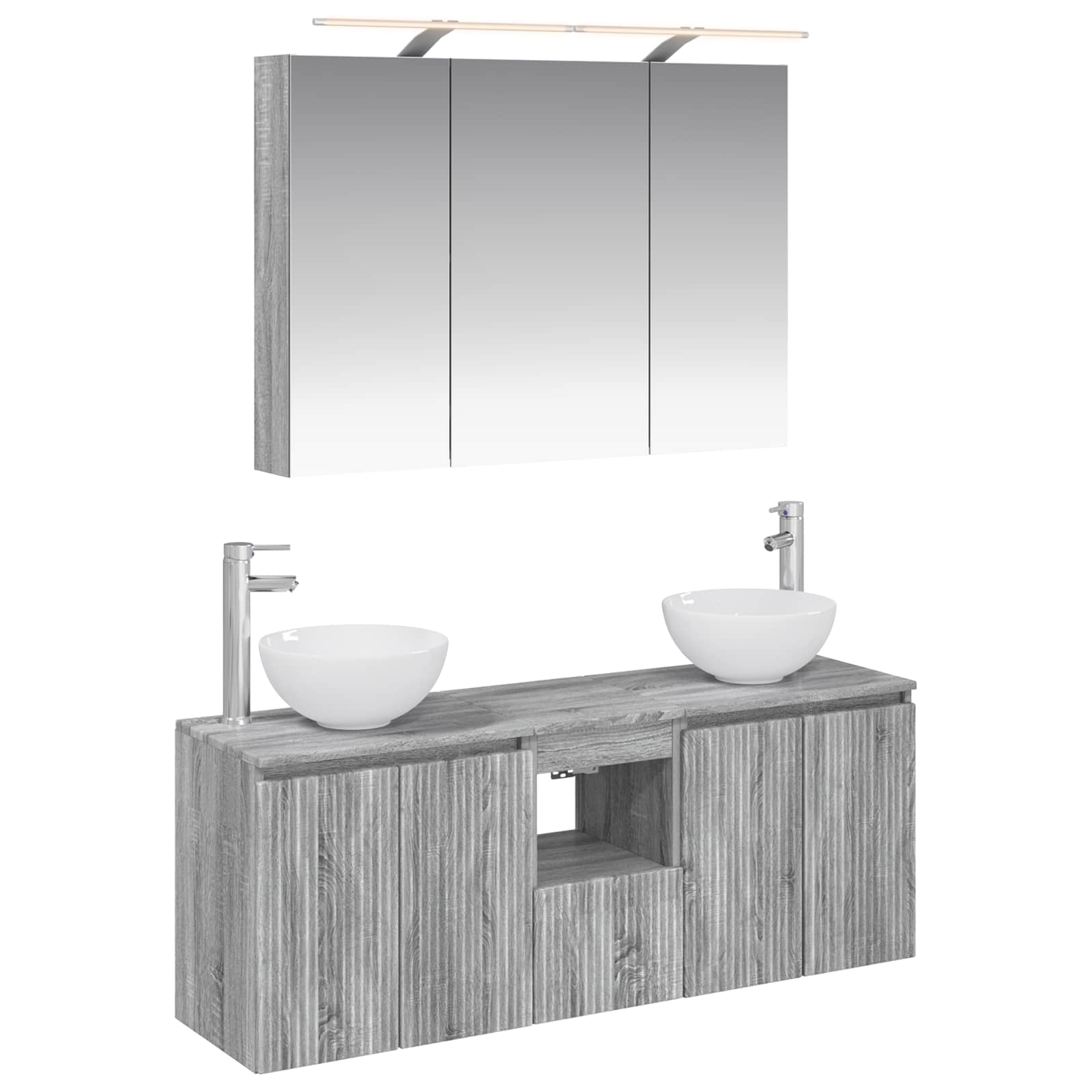 vidaXL Badkamerkastenset 4 pcs Wit 100 x 14,5 x 70 cm Bewerkt hout