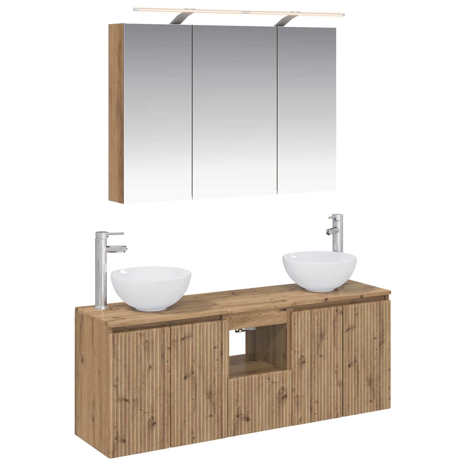 vidaXL Badkamerkastenset 4 pcs Wit 100 x 14,5 x 70 cm Bewerkt hout