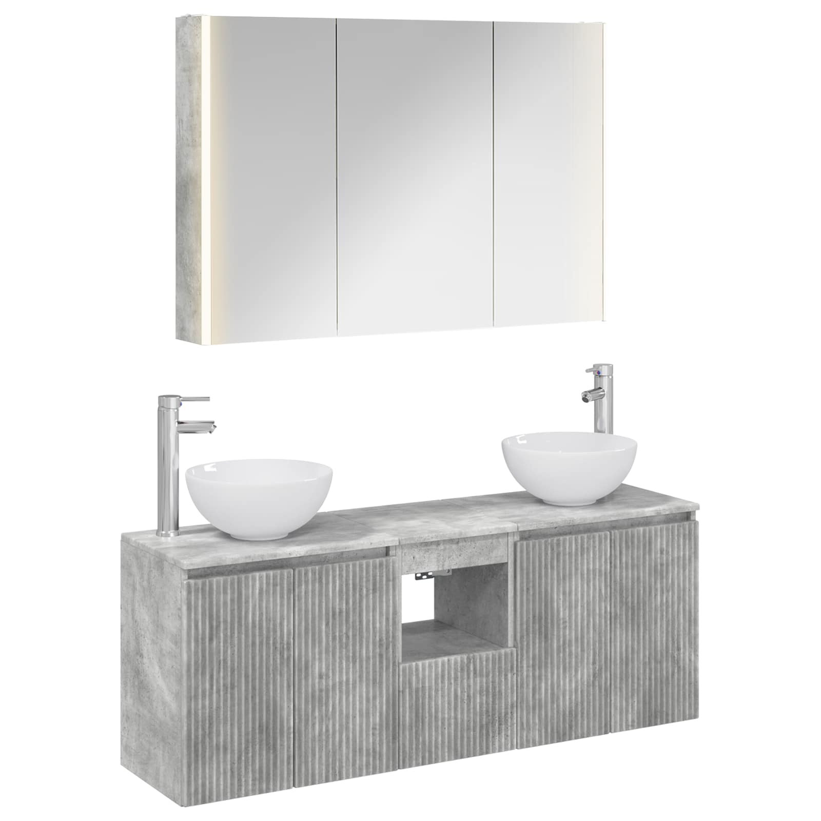 vidaXL Badkamerkastenset 4 pcs Wit 103,5 x 15,5 x 70 cm Bewerkt hout