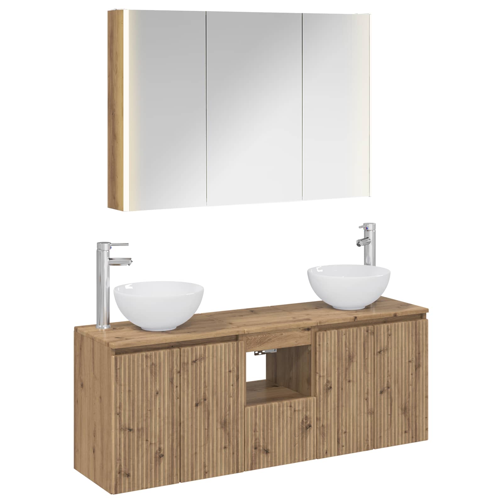 vidaXL Badkamerkastenset 4 pcs Wit 103,5 x 15,5 x 70 cm Bewerkt hout