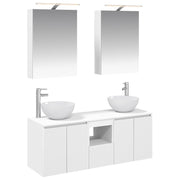 vidaXL Badkamerkastenset 5 pcs Wit 50 x 14,5 x 70 cm Bewerkt hout