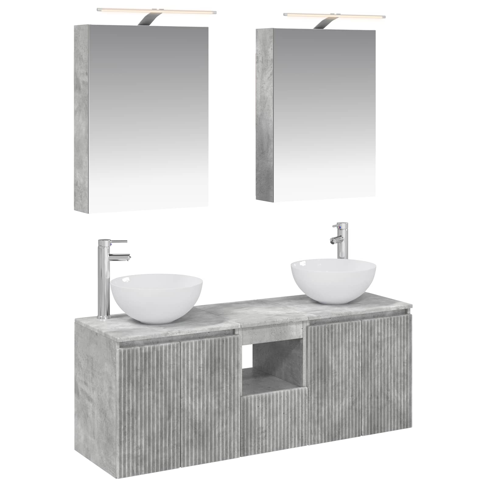 vidaXL Badkamerkastenset 5 pcs Wit 50 x 14,5 x 70 cm Bewerkt hout