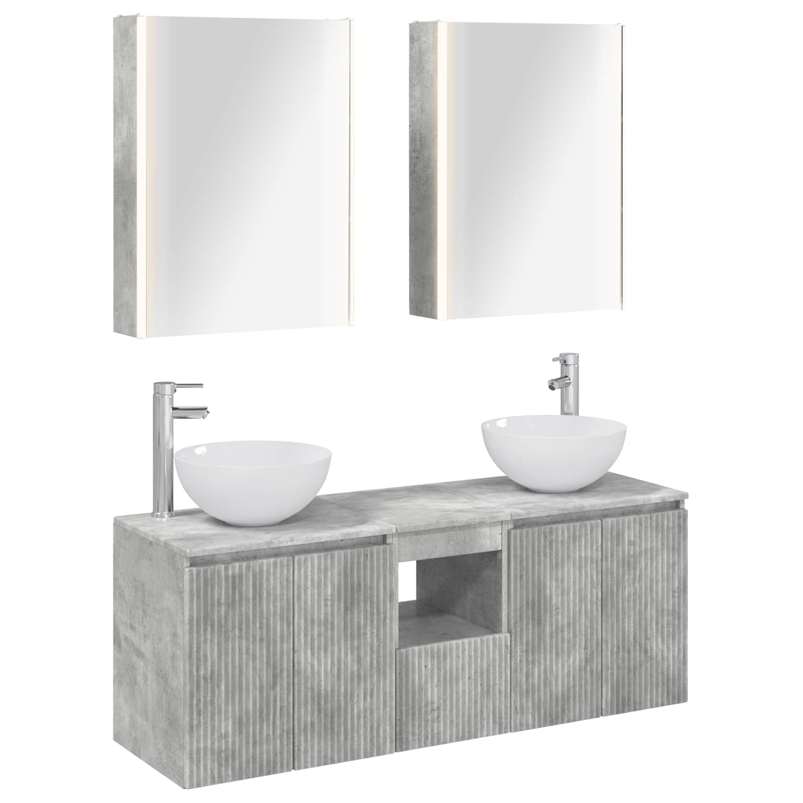 vidaXL Badkamerkastenset 5 pcs Wit 53 x 15,5 x 70 cm Bewerkt hout