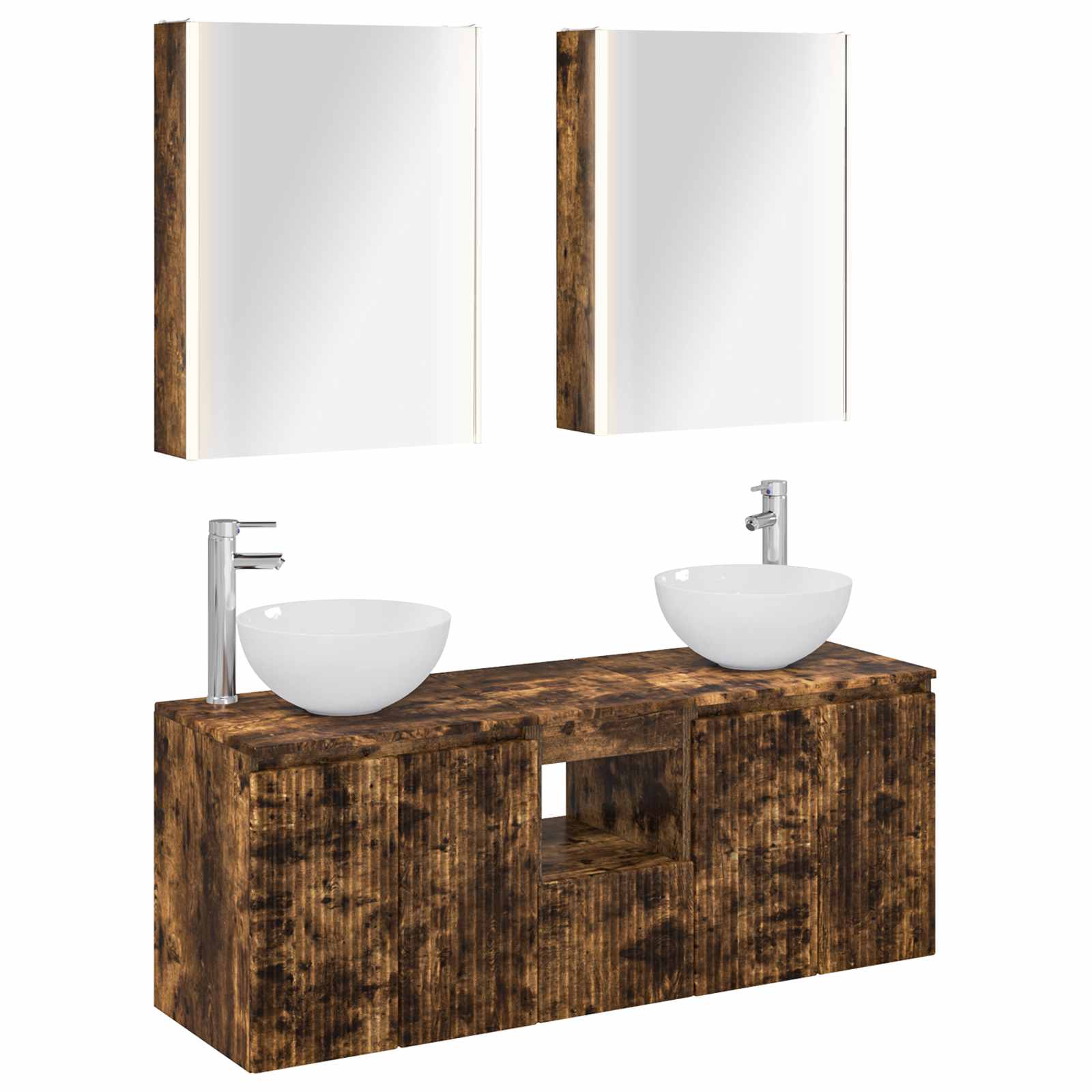 vidaXL Badkamerkastenset 5 pcs Wit 53 x 15,5 x 70 cm Bewerkt hout